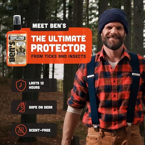 Ben's Hunting Formula - Tick & Mosquito Repellent for Up to 12 Hours of Protection - 20% Picaridin Bug Spray with Pump Spray - Sweat-Resistant - 3.4 oz (3 Pack)