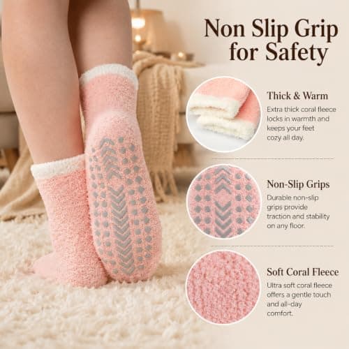 Soft Thick Plush Warm Socks, Christmas Winter Gifts for Ladies,Comfortable Indoor Home Socks, Sleep Slipper Socks Fuzzy Socks for Women Fluffy Cozy Slipper Socks Fall Halloween Socks Gifts B0DKF8CRWW