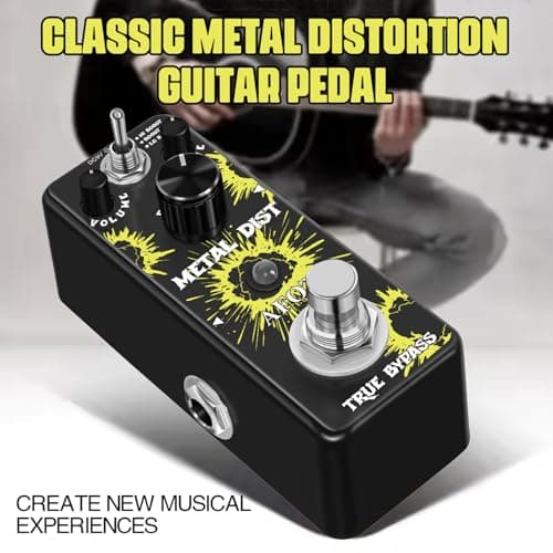 AFOT Vintage Distortion Pedal, Metal Distortion Pedal 3 Working Modes, Warm Smooth Wide Range of Vintage Distortion Sound, Mini Effect Pedal True Bypass