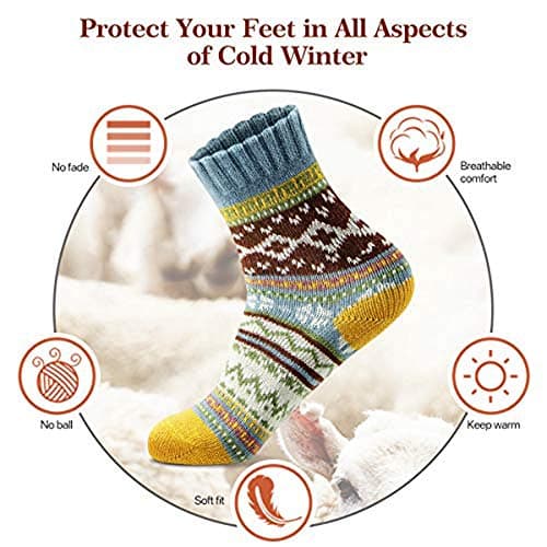 Christmas Gift Thick Wool Soft Warm Cozy Crew Womens Socks MORECOO Socks for Women - Stocking Stuffers Gifts for Women B07H3NN3LC