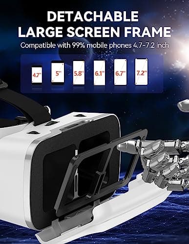 TECKNET VR Headset for Phone, Virtual Reality Headsets with HD 110°FOV Anti-Blue Light Lenses & Adjustable Gears, 3D VR Headset for Kids Compatible iPhone Samsung Android 4.7-7.2"