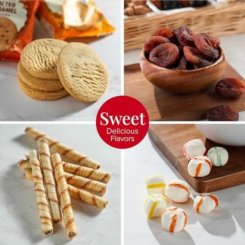 Cookies, popcorn, and pretzels for christmas, thank you, birthday, and appreciation gifting. Kosher. Broadway Basketeers Bountiful Food Gift Basket with Cookies Snacks & Treats B076BV6YHW
