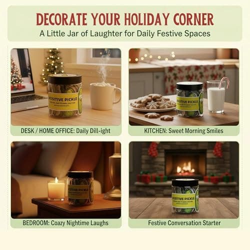 60 Positive Pickle Cards Jar, Stocking Stuffers, Xmas Christmas White Elephant Gifts for Teenage, Women, Adults, Mom, Teachers, Sisters, Friends, Teen Girl Gifts Trendy Stuff