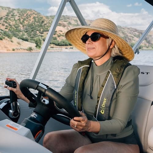 Onyx A/M-24 Automatic/Manual Inflatable Life Jacket, U.S. Coast Guard Approved, Low Profile, Compact Design, Manual Convertible Inflation Option