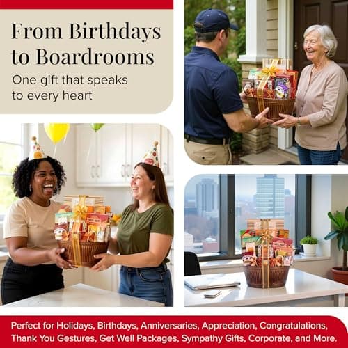 Broadway Basketeers Gift Basket Gifts for Women, Men, Families, Teacher, College, Appreciation, Thank You Present, Birthday, Corporate, Get Well, Sympathy Care