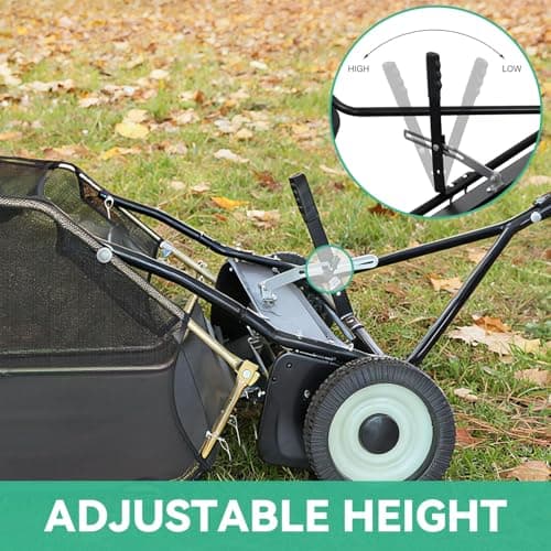 KARHDIR 52 in Tow Behind Lawn Sweeper, 26 cu.ft. Large Yard Sweeper, Adjustable Sweeping Height, Heavy Duty Leaf & Grass Collector with Dumping Rope, Pull Behind Sweepers for Debris Grass Clippings