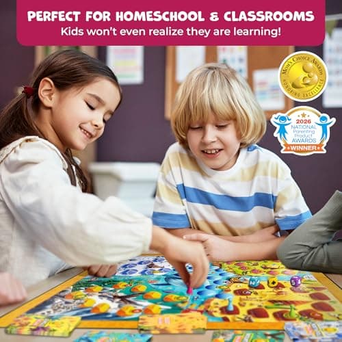 Clever Fox Play Number Hunter Math Board Game – Addition & Subtraction Math Game for Kids 5-7 Year Old – Fun Educational STEM Toy for 5+ Year Old, Kindergarten, 1st-3rd Grade, Homeschool & Family