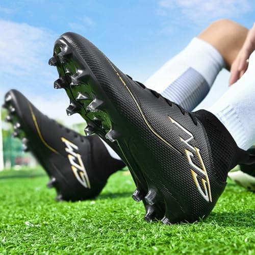 NINIKUA Mens Soccer Cleats Outdoor Professional Training Turf Football Boots Lightweight Breathable Youth Boys Athletic Training Sneakers for AG/FG