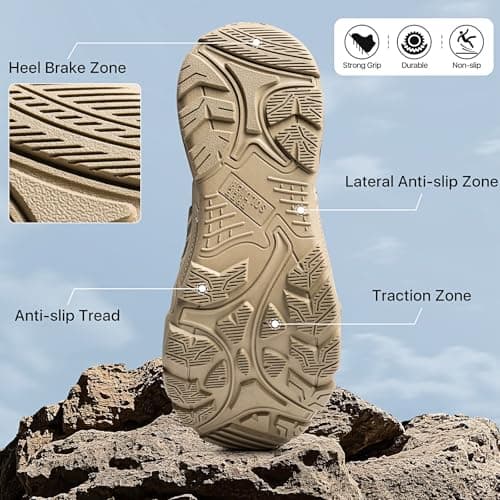 FREE SOLDIER Men's Waterproof Tactical Work Boots Lightweight Comfortable Combat Hiking Boots