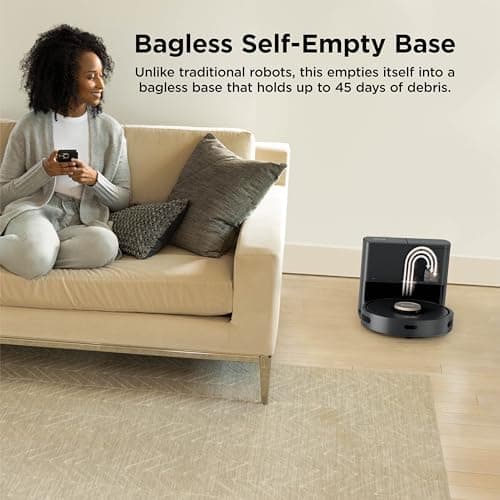 Shark AV2501AE AI Robot Vacuum with XL HEPA Self-Empty Base, Bagless, 60-Day Capacity, LIDAR Navigation, Perfect for Pet Hair, Compatible with Alexa, Wi-Fi Connected, Carpet & Hard Floor, Black