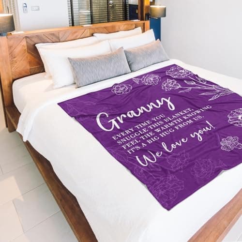 Gifts for Granny, Grandma Birthday Gift from Grandkids, to My Granny Grandma Throw Blanket for Christmas GiltGlimmer Granny Gifts for Grandma, Granny Floral Blanket 50" x 60" B0DHSP946G