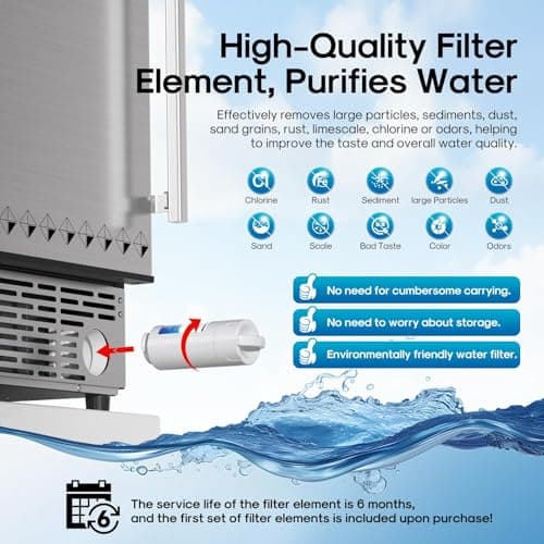 ICEPURE 15“ Under Counter Ice Maker, Built-in/Commercial Ice Machine with Drain Pump, 90 Lbs/24H, Auto-Cleaning, 24H Timer, 26Lbs Storage, Stainless Steel, Perfect for Commercial & Home