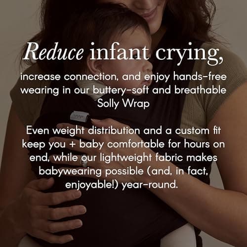 Solly Baby Wrap, Buttery-Soft Baby Carrier Newborn to Toddler 8-25 Lbs., Lightweight & Hands-Free Infant Sling Wrap, Breathable Summer Carrier, Baby Wearing & Postpartum Essential, New Mom Gift, Black