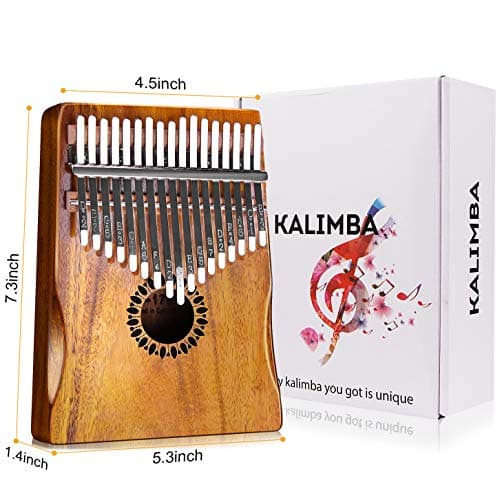 Kalimba Thumb Piano 17 Keys, Portable Mbira Finger Piano Gifts for Kids and Adults Beginners Wood