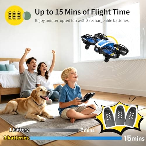 Holy Stone Mini FPV Drone with 1080P HD Camera for Kids & Beginners, RC Nano Quadcopter with Optical Flow Hover, Gesture Control, 3D Flips, 3 Batteries, Great Gift Toy for Boys and Girls, HS210P Blue