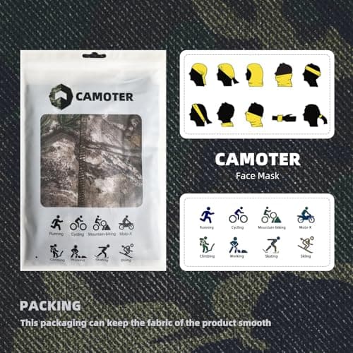 CAMOTER Camo Balaclava Mesh Face Mask - Lightweight Turkey Hunting Face Cover for Men & Women - Hunting, Fishing, Skiing