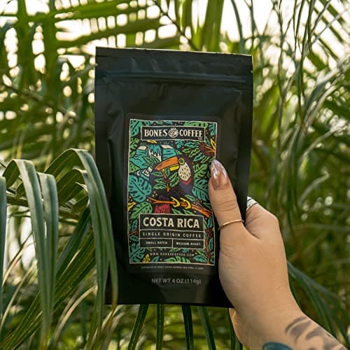 Bones Coffee Company NEW World Tour Sample Pack, Single-Origin Flavored Coffee Low Acid Medium Roast Arabica Beans Specialty Coffee Gifts Compatible Auto Drip and French Press, 4 oz Pack of 5 Ground B0BBY6V5T3