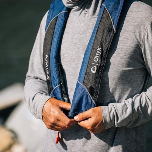 Onyx A/M-24 Automatic/Manual Inflatable Life Jacket, U.S. Coast Guard Approved, Low Profile, Compact Design, Manual Convertible Inflation Option