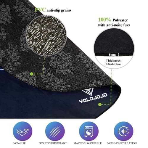 Office Chair Mats Hard-Floor Chair Mats Office Gaming Chair Mat with Blue Lightning Design (Blue)