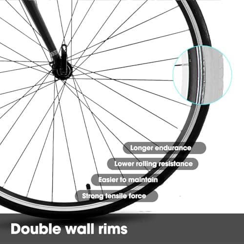 HILAND 700C Road Bike, 14 Speeds Sport Bike, Light Weight Aluminum Frame, Racing Bike for Men Women Adult Bicycle