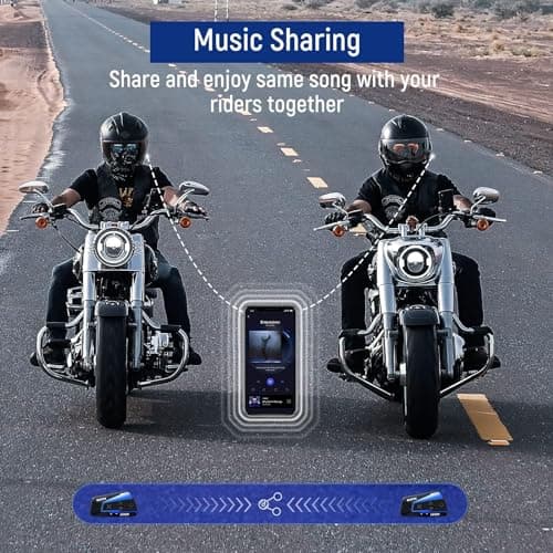 LEXIN B4FM Motorcycle Bluetooth Headset, 10 Riders Helmet Bluetooth Intercom, Universal IP67 Communication Systems with Music Sharing, Noise Cancellation, FM Radio, Fit for Snowmobile, 2 Pack