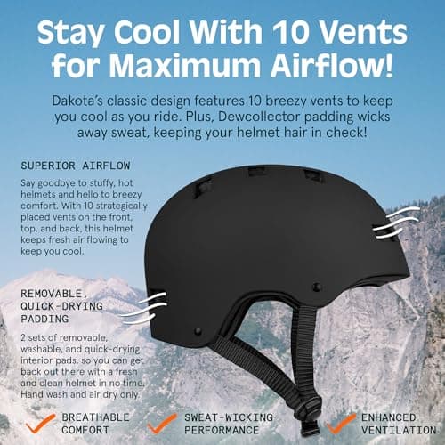 Retrospec Dakota Adult Bike Helmet for Men & Women - Multi-Sport Protection with ABS Shell, EPS Foam, 10 Vents & Removable Washable Padding for BMX, Skating, Scooter and Skate - Helmets for Adults