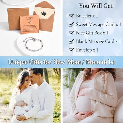 New Mom Gifts for Women, 1st Time Mothers Day Mom Mommy To Be Gifts for Women After Birth, Pregnancy Jewelry Gifts Bracelet for Mama B0D112KB4T