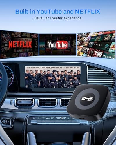 Ai Magic Box for Streaming Netflix/YouTube/TikTok, Wireless CarPlay Adapter Dongle with USB Drive for OEM Wired Car Play & Android Auto Cars GPS Navigation Chartplotter