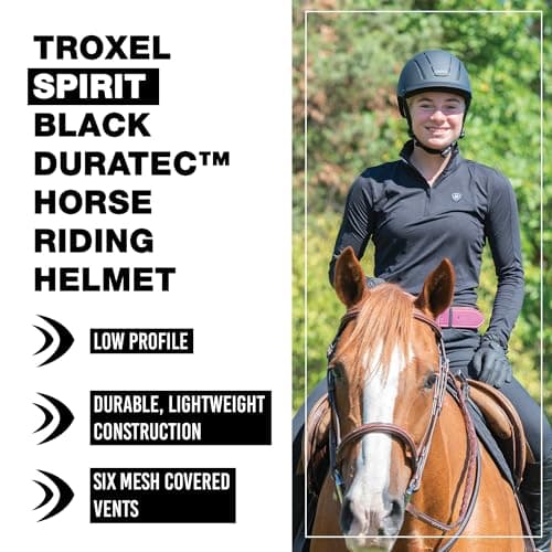 Troxel Spirit Duratec Full Coverage Horse Riding Helmet, Low-Profile Adjustable Design, Safety Horseback Riding Gear
