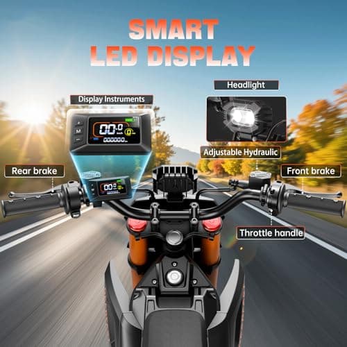 Malzahar Electric Dirt Bike for Teens Adults, 3500W, 40MPH & 60 Miles Electric Motorcycle, 48V/23.4AH Removable Battery, Hydraulic Brakes & Full Suspension, Mountain Off-Road E Dirt Bike for Age 13+