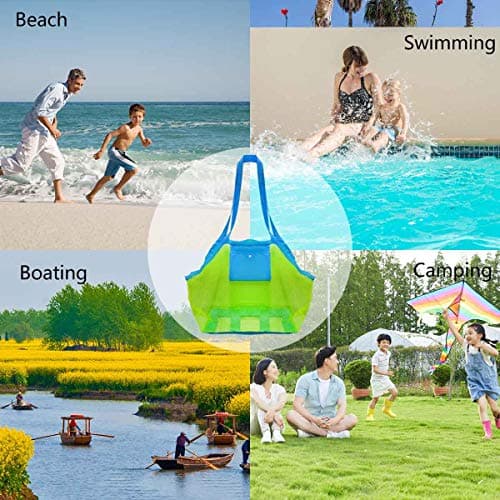 Mesh Beach Toys Bag Extra Large Beach Bags and Totes Sand Tote Bag Storage Bags Children Toys Beach Toy Organizer Kids Sand Toys Collector Perfect for Holding Toys Stay Away from Sand Christmas Gift