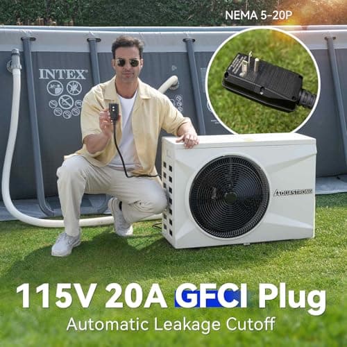 AQUASTRONG Inverter Swimming Pool Heat Pump,Pool Heater for Above Ground and Inground Pool Heating and Cooling Pool Heater, Smart WiFi Control Pools Up to, 7000 Gallons