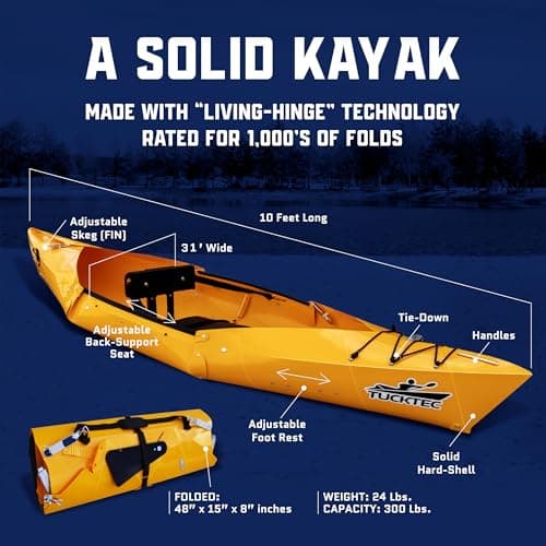 Tucktec 8' Jr. Foldable Kayak - 225 lb. Capacity - Made in USA