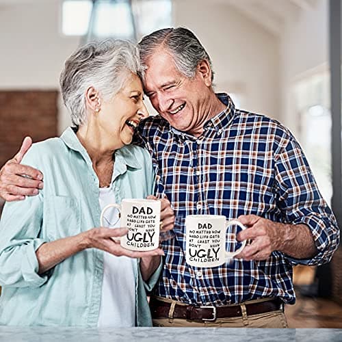 Unique Ceramic Cup Printed on Both Sides Personalized Christmas Birthday Father’s Day Presents for Dad Husband Stepfather Fathers Day Dad Gifts 11oz Funny Coffee Mug for Dad from Daughter Son Wife B09C8JJFL2