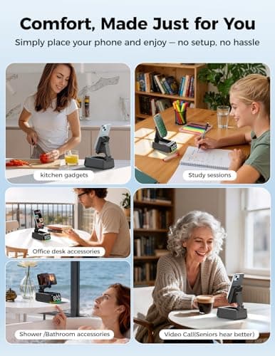 Birthday Gifts for Men Women-Bluetooth Speaker with HD Sound, Stocking Stuffers White Elephant Gifts for Adults, Kitchen Gadgets for Anniversary Idea Gift for Dad Mom Husband Wife(Black)