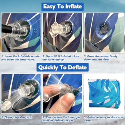 Pool Floats, 3 Pack Inflatable Pool Float Chairs with Cupholders & Handles, Pool Floats Adult & Kids Perfect for Pool Lake & Rivers, Pool Toys Party, Relaxing Inflatable Chair for Swimming Pool