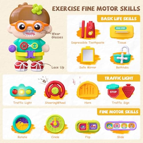 54-in-1 English & Spanish Baby Busy Board Montessori Toys, Ideals 1st Birthday Gifts Boy, 1 Year Old Boy Toys Gifts Montessori Busy Board Toys for 1 Year Old Boy, 1 Year Old Boy Birthday Gift B0D8B9PP9W