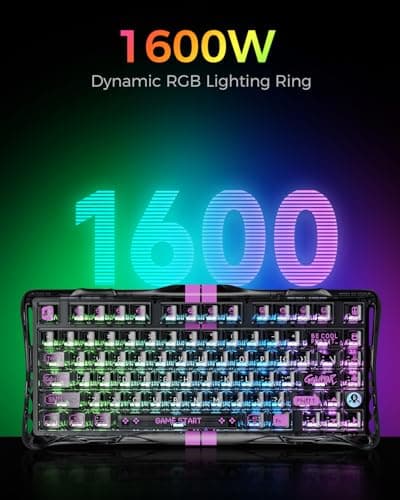 GravaStar Mercury V75 Lite Hall Effect Magnetic Gaming Keyboard – 8KHz Rapid Trigger Wired 75% Keyboard, Adjustable Actuation, Hot-Swappable Switches, Transparent RGB for PC/Mac