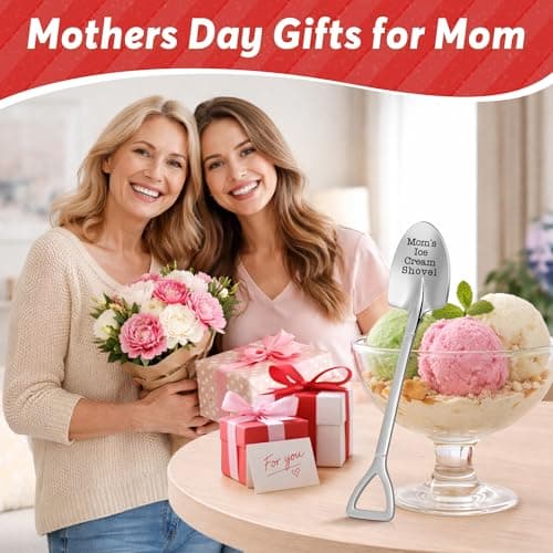 Funny Mom's Ice Cream Shovel Spoon Birthday Gifts for Mama Mommy Mother-in-law Gift Mothers Day Presents for Ice Cream Lover Mom Gift from Daughter/Son, Mom Christmas Stocking Stuffers Engraved Spoon B0G2XQR5GB