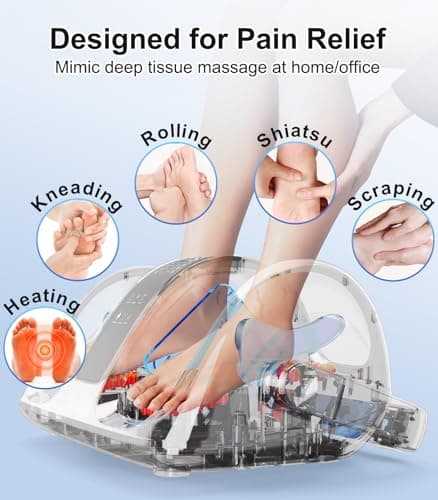 CARESKY® Shiatsu Foot Massager with Heat and Remote-FSA Eligible HSA Electric Deep Kneading Foot Massager for Neuropathy, Plantar Fasciitis, Massage Feet/Leg/Calf/Ankle, Gifts for Women and Men B0D83GDVG8