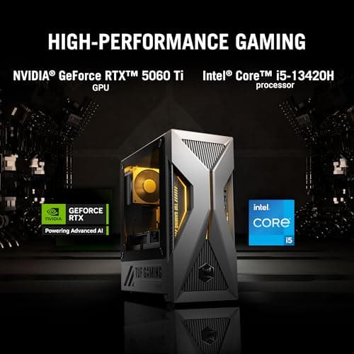 ASUS TUF T500 (2025) Gaming Desktop PC, Intel® Core™ i5-13420H Processor, NVIDIA® GeForce RTX™ 5060Ti, 1TB M.2 NVMe™ PCIe® 4 SSD, 16GB DDR5 RAM, Windows 11 Home, T500MV-MS564Ti