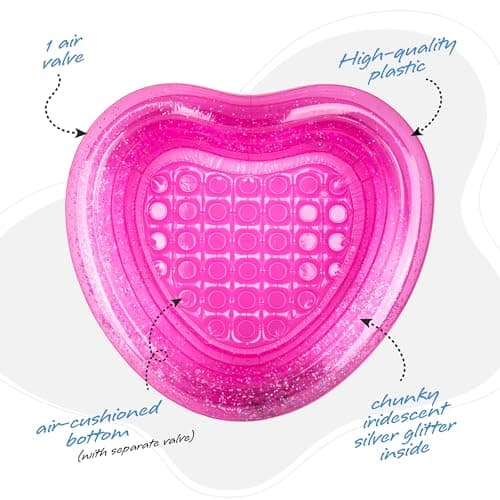ArtCreativity Sparkly Inflatable Kiddie Pool with 3 Levels, Transparent Blow Up Pool for Kids with Silver Glitter and Cushioned Bottom, Easy to Inflate Outdoor Pools for Backyard, Summer Toys for Kids