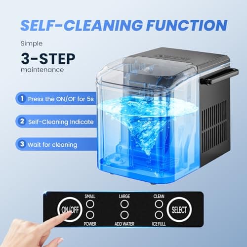 NEWBULIG Ice Makers Countertop with Handle, Portable Ice Machine, 9 Bullet Cubes in 6 Mins, 26lbs in 24Hrs, Auto-Cleaning, with Basket and Scoop, for Home, Kitchen, RV, Camping, Black