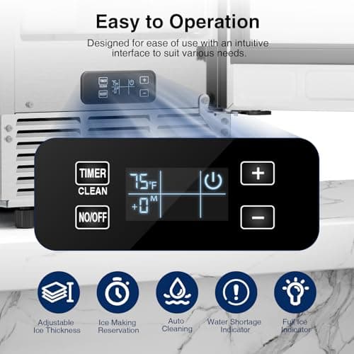 Mojgar Under Counter Ice Maker Machine - 90Lbs/24H, 35Lbs Storage Bin, Freestanding & Bulit-in Commercial Ice Maker | Self-Cleaning | Reversible Door | Commercial Ice Machine | Full Stainless Steel