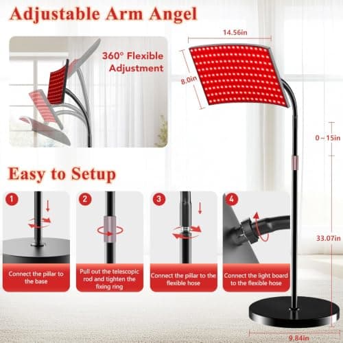 Red Light Therapy for Body Face Infrared Light Therapy for Body with 660nm & 850nm Near Infrared LED Red Light Therapy Panel at Home Protective Glasses for Home Use, Gift for Women Girl B0FH6FN9ZL