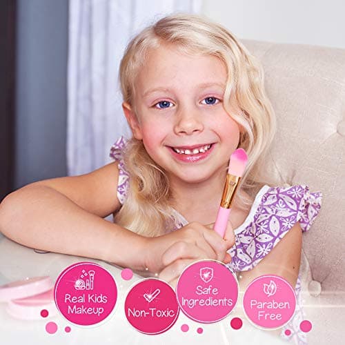 Pink Unicorn Toys for Girls Age 4-6, 5 Year Old Girl Birthday Gift Idea, Toddler Little Girl Gifts 3 4 5 6 7 8 9 10 Years Old Kids Real Makeup Kit with Unicorn Purse Non Toxic Washable Make Up Set B08JD776XX