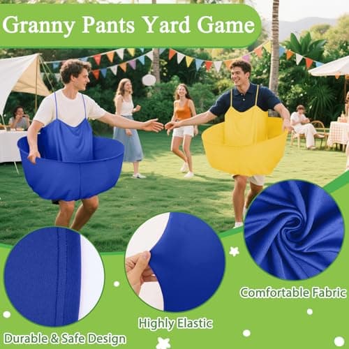 Granny Pants Yard Game Granny Pants Game with Strap Giant Yard Pant Toss Game Outdoor Party Game Granny Pants Outdoor Game with Bouncy Balls and Pump for Family Reunion Day Backyard Gatherings