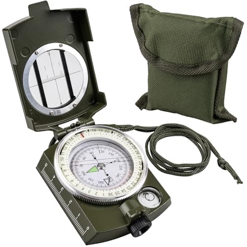 Compasses，Hiking Compass for Survival with ，Waterproof Durable and Pocket-SizedTactical Survival Compass with Lanyard，Climbing Biking Exploring Geology, Outdoor Activities