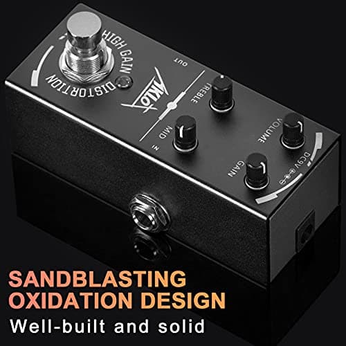 High Gain Distortion Guitar Pedal, AKLOT Electric Effects Pedals Mini Single Type DC 9V True Bypass