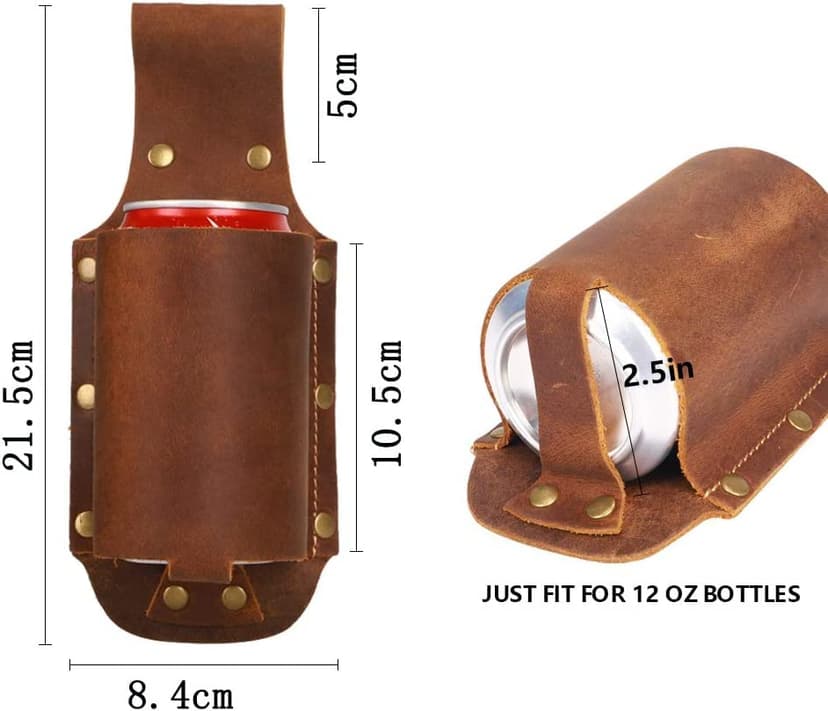 Beer Holder,Leather Beer Holster Bottle Holders,Beer Belt Holder Beer Gifts for Men,BBQ/Grilling Gifts for Men Father Day Christmas Gifts,Cool Beer Accessories as Cowboys Gift Holster,Gadgets for Men